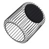 Cage Candleholder Set Matte Black Metal Cylinder Modern Simple Bird