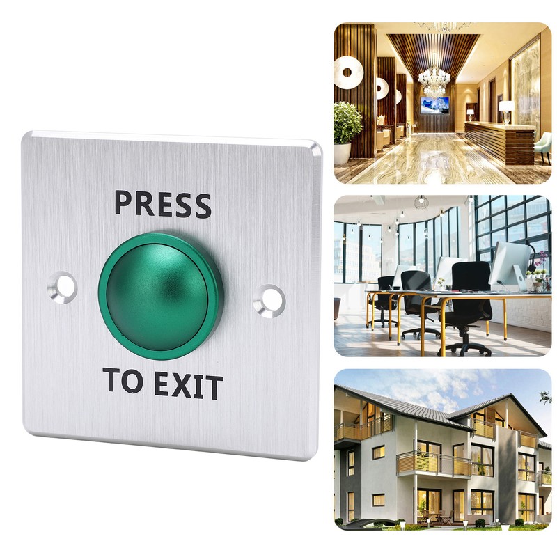 Door Release Button Stainless Steel 12‑24V Push to Exit NO