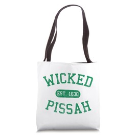 Distressed Vintage Wicked Pissah Boston MA Gag Bostonian Tote Bag