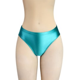 MJINM Women's Low Waist Panty Trunk Stretch Tight Silky Sheer Sports Swimming Bikini Panties Bold Cosplay, Turquoise