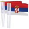 Serbia Handheld Small Flag Set,10 PCS 5×8 Inch Mini Serbians