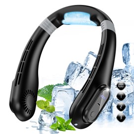 Seefox Neck Cooler (2025 Summer Limited Edition) Neck Fan, Cooling Plate Included, Wingless, 3 Levels of Air Flow Adjustment, Rapid Cooling, U-Shaped Neck Fan, Quiet, Powerful Blower, Lightweight