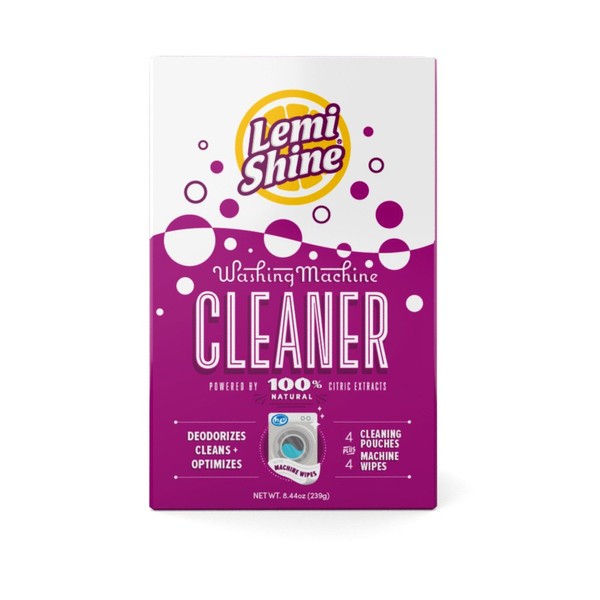 Lemi Shine Washing Machine Cleaner with Machine Wipes-Lemon - 4 ct