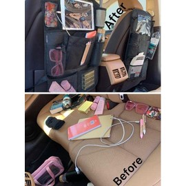 Anomaly Updated Car Backseat Organizers, Earphone/Charging hole for travel, Water Resistant, Mess free with added protection for your carseats, Foldable, Great for kids, Delivery drivers