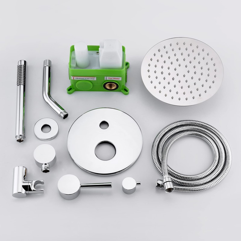 SUMERAIN Rain Shower System, Wall Mounted Bathroom Shower Faucet Set