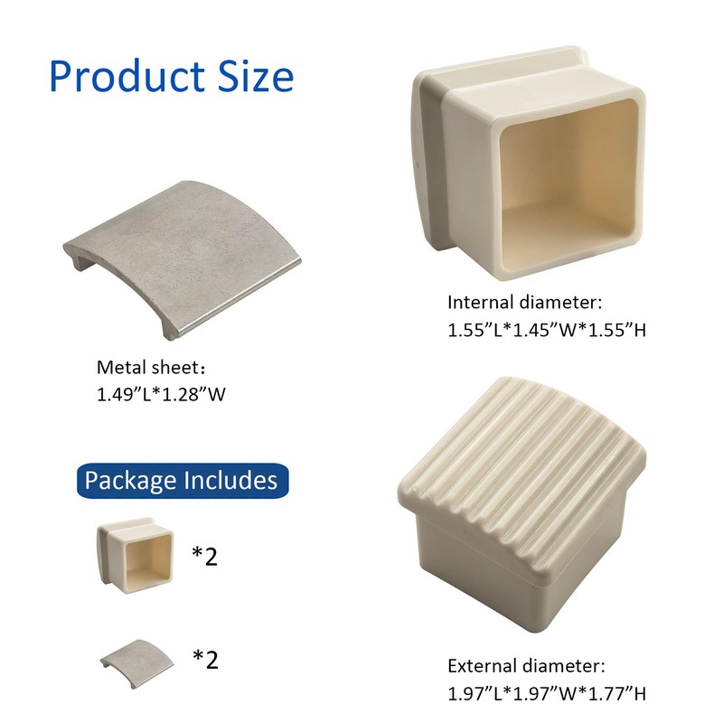 Upgraded Anti-Slip Design Ladder Caps, AC36-2 Rubber End Caps for