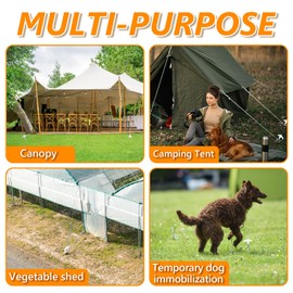 8" Screw in Tent Stakes Heavy Duty, Ground Anchors Screw in, Metal Threaded Tent Spikes, Camping Pegs for Canopies & Gardening Inflatable Decor (12 PCS Luminous)