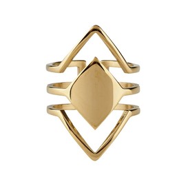 LuckyLy Anillos para Mujer de Acero Inoxidable con Baño de Oro 18k, Diseño Moderno y Ligeramente Ajustable/Unitalla – Joyería para Mujer Ideal como Regalos para Mujer Originales y Regalos para Novia, Modelo Jasmine