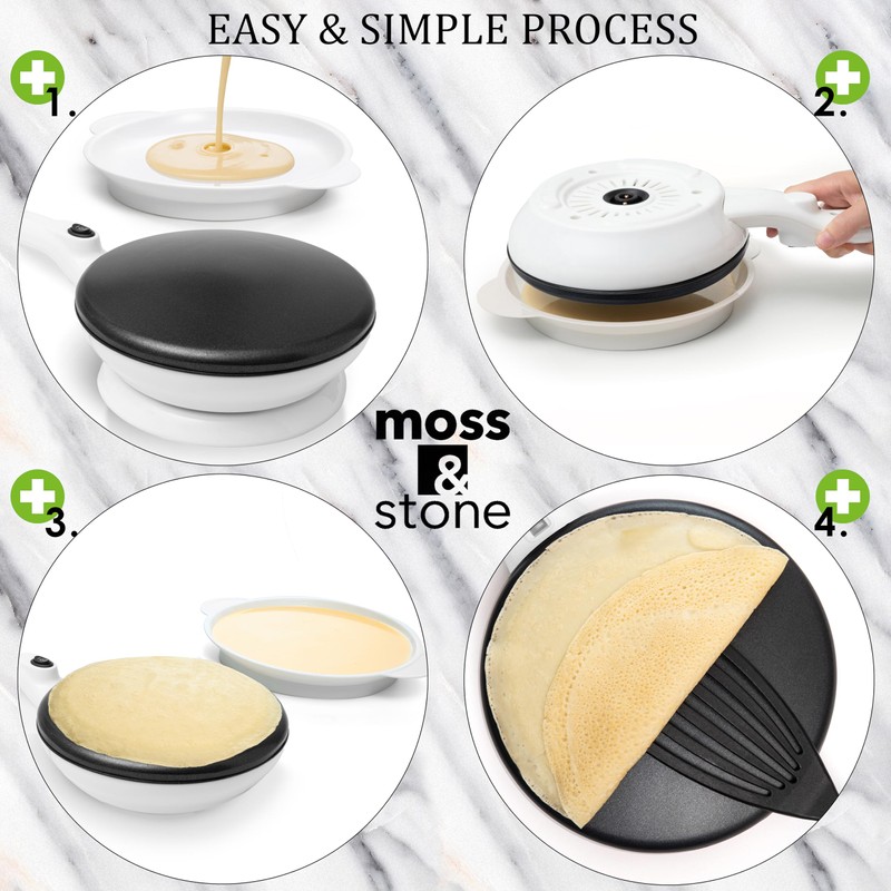 Moss & Stone Cordless Electric Crepe Maker With Auto Power