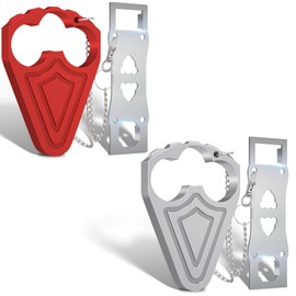 2 Pack Portable Door Locks for Travelers, Hotel Door Locks to Prevent Unauthorized Entry, Apartment and Home Security, Essential Traveling Accessories (Red Silver)