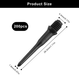 WJUAN Pack of 200 Plastic Dart Tips, 2BA Thread Dart Tips, Soft, Not Easy to Break and Bend, Soft Darts Tips, Easy to Replacement, Ldeal for Dart Sports Enthusiasts