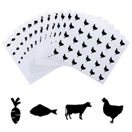 OLYCRAFT 1200pcs 4 Styles Black Meal Stickers 1 Inch Food Choice Sticker Beef/Chicken/Fish/Carrot Wedding Meal Indicator Stickers Kitchen Stickers for Place Card Wedding Party Supplies