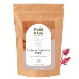 Blend It Raw Apothecary Hibiscus Sabdariffa Petals for Skin, Hair & Tea | Reduces scalp buildup, 50g [Hibiscus Roselle]