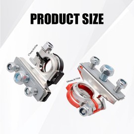 HQRNYP 2PCS Battery Terminal Connectors, Battery Cable Terminal End, Universal 12V Battery Post Connectors with 3 Cable Terminals, Car Accessories Car Battery Terminals Top Post for Car Boat Van