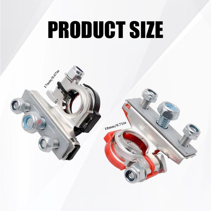 2PCS Battery Terminal Connectors, Battery Cable Terminal End, Universal 12V