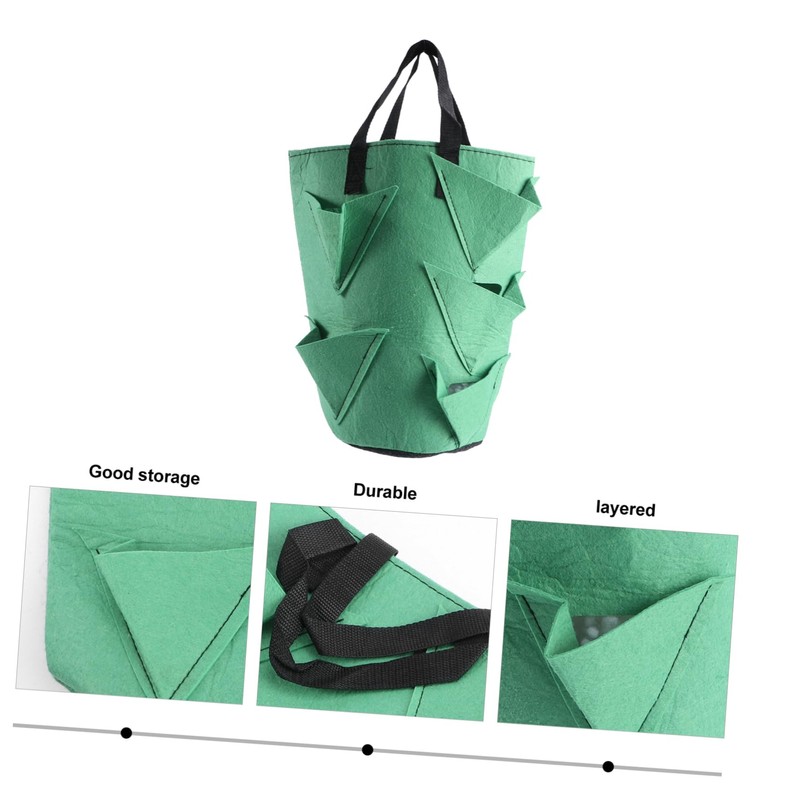 CIYODO 2pcs Strawberry Growing Bag Plant Grow Bags Non-Woven Planters
