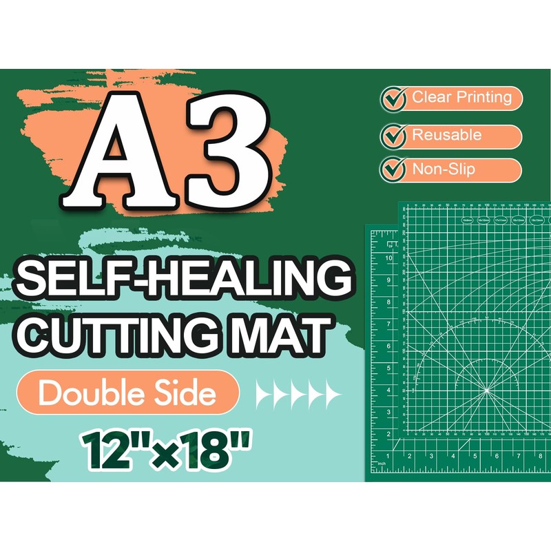 Self Healing Cutting Mat 12×18 Inch, Fabric Cutting Mats for