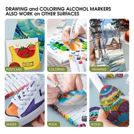 TRANSON Alcohol Markers for Drawing Coloring 48 Colors Dual-tip Chisel and Brush Tips