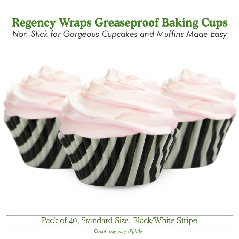 Regency Wraps Greaseproof Professional Grade Baking Cups, Pack of 40,