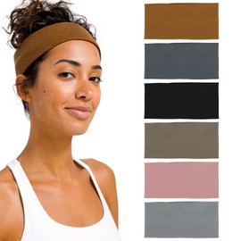 Ziyonix 6 Stück Stirnband Damen Sport Weich Anti-Rutsch Haarbänder Elastische Haarbänder Breites Haarband Atmungsaktive Headbands Set Haarband Damen für Yoga Fitness Laufen Fitness