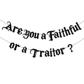 Are You a Faithful or a Traitor Birthday Party Banner Traitors Theme Party Decoration, Glitter