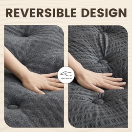 QUIETSEA Reversible King Mattress Topper Egg Crate Memory Foam Mattress Topper, Bamboo Viscose Mattress Pad King, Noiseless Waterproof Mattress Cover with Deep Pocket up to 21" (78" x 80", Grey)