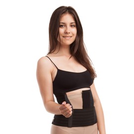 GABRIALLA Breathable Abdominal Binder for Women, Ideal Wrap for Postpartum, C-Section, and Post Surgery Recovery, Body-Shaping Effect, 9” Wide, Made in USA, Black, XL