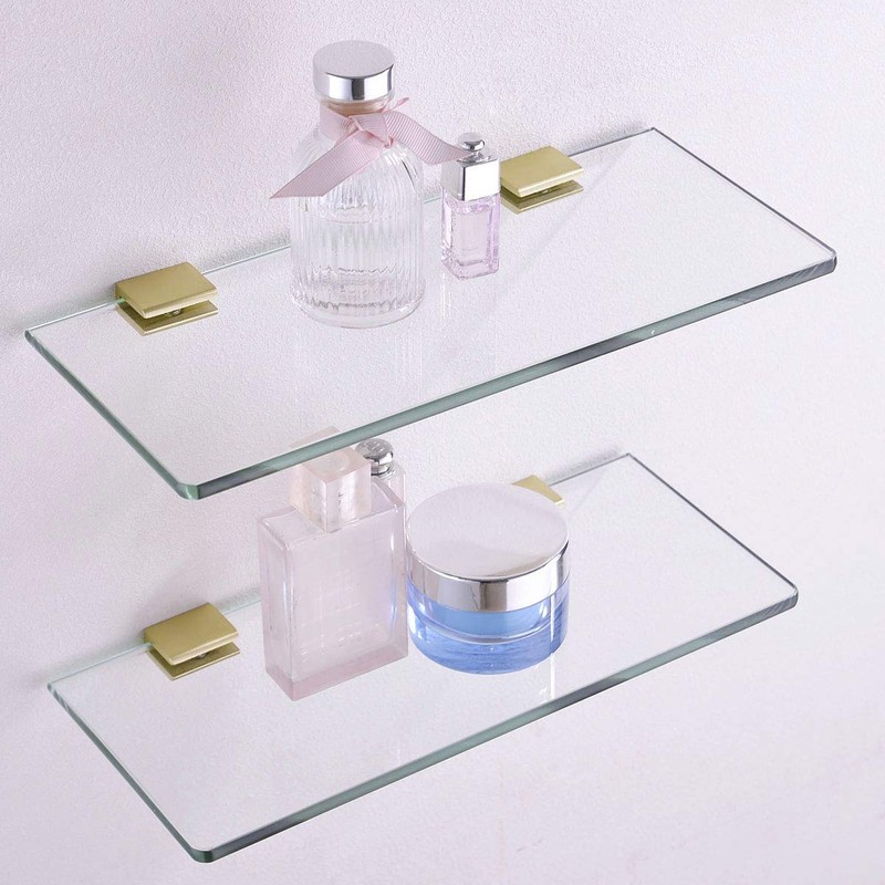 Orhemus 2pcs Adjustable 304 Stainless Steel Glass Clamp Clip Shelf