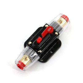 UTSAUTO Circuit Breaker 30Amp Resettable Fuse Circuit Breaker Auto Car Stereo Inline Fuse Holders Inverter, Manual Reset 12V-24V DC for Automotive Marine Boat Audio System Protection