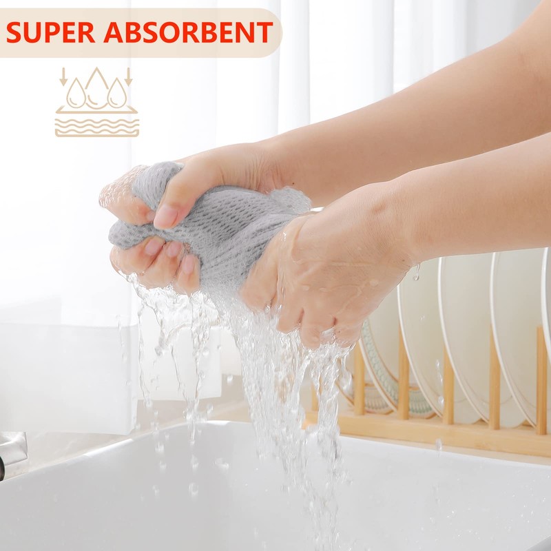 Moosfor 100% Cotton Tea Towels, Highly Absorbent Soft Dish Cloths,
