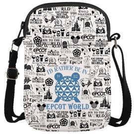 WCGXKO Family Trip Merchandise World Traveler Gift Family Vacation Gift Zipper World Traveler Crossbody Purses Bag (EPCOT WORLD CR CA)