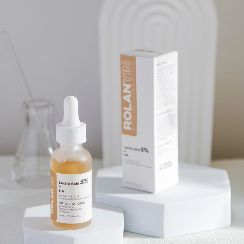 ROLANYIN Lactic Acid 5% + HA Facial Serum for Exfoliating