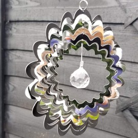 Stainless Steel Wind Spinner For Home Or Garden - Small Flower