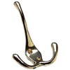 Merriway® BH00830 Triple Hat and Coat Hook - Brass Plated