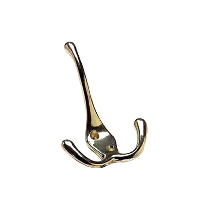 Merriway® BH00830 Triple Hat and Coat Hook - Brass Plated