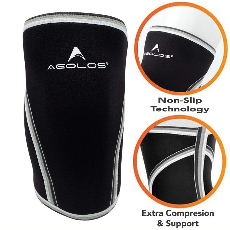 Knee Sleeves (1 Pair)，7mm Compression Knee Braces for Heavy-Lifting,Squats,Gym and