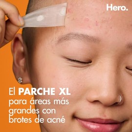 Hero Parches para Acné Mighty Patch Surface, Caja con 10 piezas. Tamaño XL para Brotes de Acné en Áreas Más Grandes. Absorbe las Impurezas, No Contien
