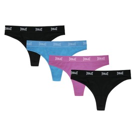Everlast Women's 4 PK Thongs, Grape, M US