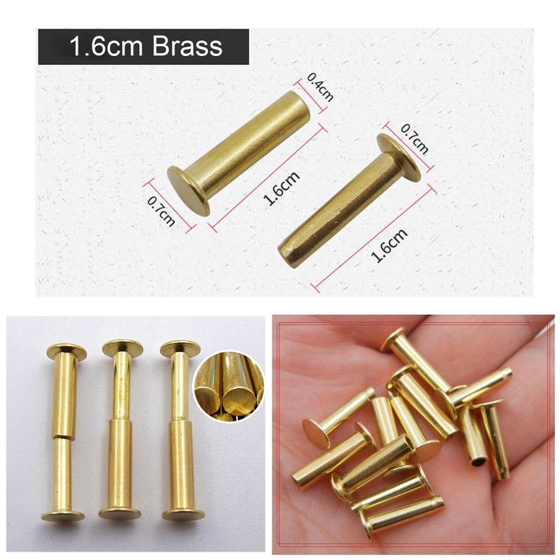 9 Sets Kitchen Knife Handle Rivet Screw Brass 5/16" x