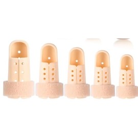 5 Size Pack Finger Cots Plastic Mallet Brace with Adjustable Belt for sport Injuries Broken Index Middle Knuckle Immobilization