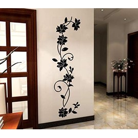 COVPAW® Wall Sticker XXL Flowers Tendril Rose Wall Sticker Mural Pictures Living Room Bedroom Decoration