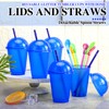 Ninehaoou 6 Set Slushie Cups with Dome Lids and Straws