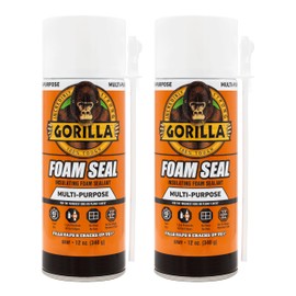 Gorilla Spray Foam Sealant, Light Gray Color, 12 Ounce (Pack of 2) - Multi-Purpose Expanding Foam, Polyurethane Spray, Fills Gaps & Cracks