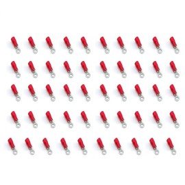 UMTMedia® 50 Pieces Red 3.2mm Insulated Crimp Ring Electrical Connector Terminal Connectors