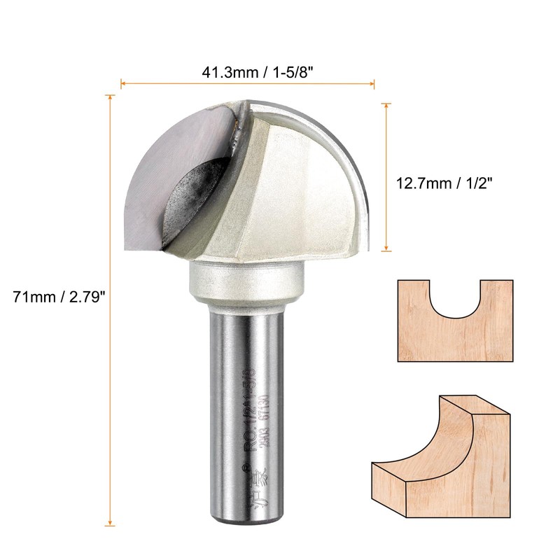 sourcing map 1pcs Router Bit Core Box 1/2 Shank 1-5/8