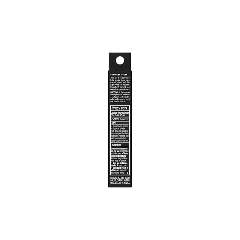 e.l.f. Sun Boss Gloss SPF 25, Pigmented Lip Gloss for