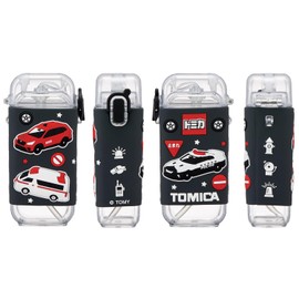 Skater PSQ3ST-A Square Straw Bottle, Water Bottle, S, 9.2 fl oz (260 ml), One Push, Cover Included, Shoulder Belt, Tomica Boys