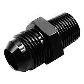 6AN Flare to 1/4 NPT Male Fuel Hose Fitting Adapter JIC 9/16-18 AN6 Male to 1/4 inch Male NPT Thread Pipe Adaptors Black Aluminum Anodized