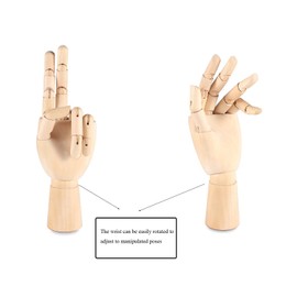 Art Wooden Hand,niCWhite Artist Jointed Articulated Mannequin Wood Hand,Sectioned Opposable Figure Sculpture Manikin Hand Model with Flexible Fingers,for Drawing,Sketching,Painting (7" Right Hand)