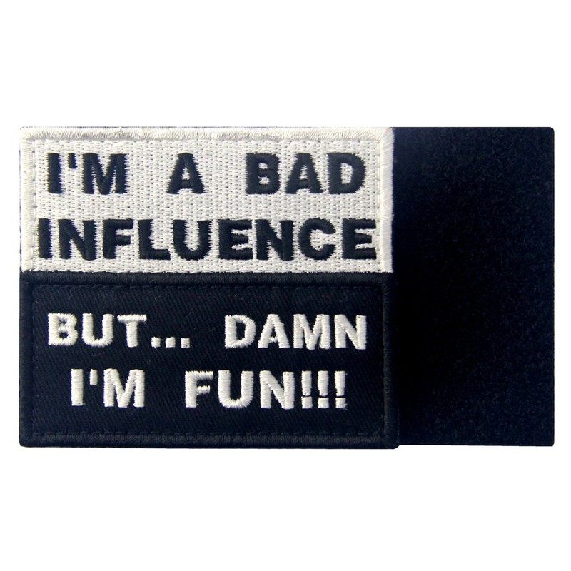 I'm A Bad Influence But, I'm Fun Embroidered mazikkute-puwappen